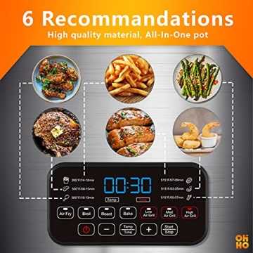 OHHO 7-In-1 Air Fryer Grill Combo with Digital Control