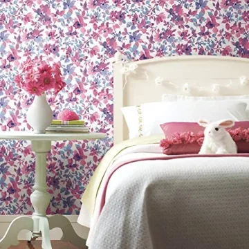 RoomMates Neutral Watercolor Floral Wallpaper for Easy DIY