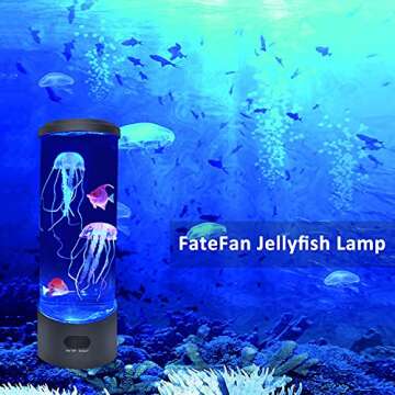 Jellyfish Lava Lamp, Jellyfish Lamp with 16 Color Changing Lights, Jellyfish Tank Table Lamp, Aquari...