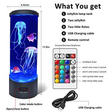 Jellyfish Lava Lamp - 16 Color Changing Night Light