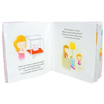 Tickle & Main Princess Potty Training Gift Set with Book, Potty Chart, Star Magnets, and Reward Crown for Toddler Girls