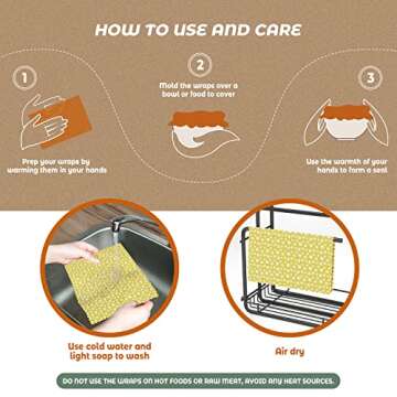 Eco-Friendly Akeeko Beeswax Food Wraps Assorted 3 Pack