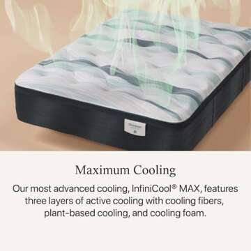 Beautyrest Harmony Lux Coral Island 15.75" Plush Pillow Top Queen Mattress - Cooling Technology, CertiPUR-US Certified Memory Foam, Supportive Pocketed Coils and Edge Support