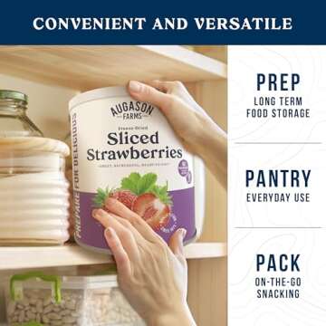 Augason Farms Freeze Dried Sliced Strawberries - Keto Friendly