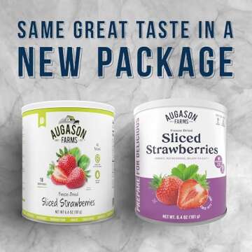 Augason Farms Freeze Dried Sliced Strawberries - Keto Friendly