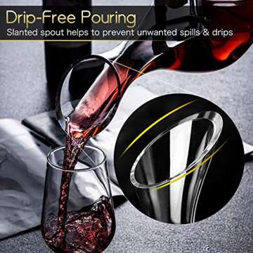 NUTRIUPS Wine Decanter Hand Blown Lead-Free Crystal Wine Decanter Classic Pierced Designed Wine Decanter Luxury Wine Decanters and Carafes