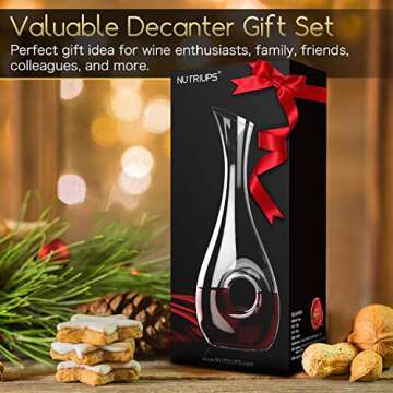 NUTRIUPS Wine Decanter Hand Blown Lead-Free Crystal Wine Decanter Classic Pierced Designed Wine Decanter Luxury Wine Decanters and Carafes