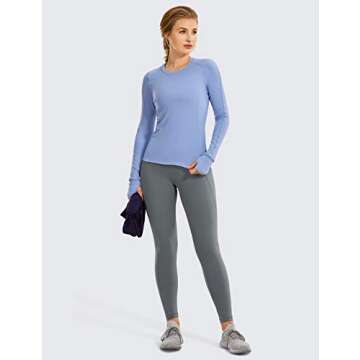 CRZ YOGA Women's Naked Feeling Workout Leggings 28 Inches - High Waisted with Pockets Tummy Control Leggings Dark Carbon Small