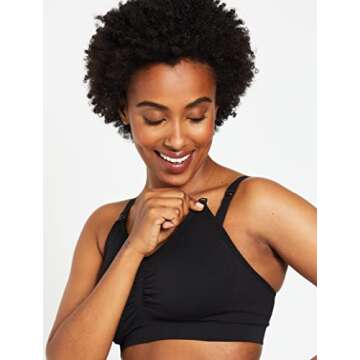 Motherhood Maternity Women's Maternity Seamless Clip Down Nursing Bra, Black, 1X