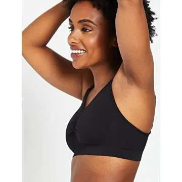 Motherhood Maternity Women's Maternity Seamless Clip Down Nursing Bra, Black, 1X