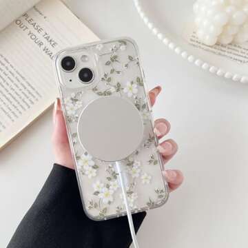 ZTOFERA iPhone 13/14 Magnetic Floral Case - Cute & Protective