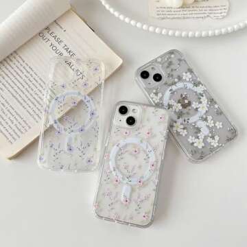 ZTOFERA iPhone 13/14 Magnetic Floral Case - Cute & Protective