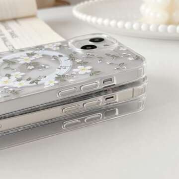 ZTOFERA iPhone 13/14 Magnetic Floral Case - Cute & Protective