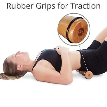 Body Back Wood Back Roller, Spine Stretcher & Aligner, Ma Roller, Back Cracker for Back Pain Relief and Muscle Recovery, Manual Back Massager, Wood Therapy Massage Tool (15 inch)