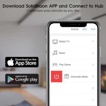 SofaBaton X1S Universal Remote Control with Hub and APP Setting, Smart All in One Remote with Customize One-Touch Activities, Compatible with 500,000+ IR/Bluetooth/WiFi Devices/Alexa/Google Assistant