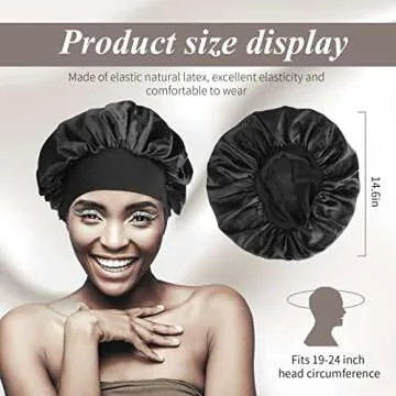 SWEET VIEW 4 Pcs Silk Satin Bonnet Set for Hair Care