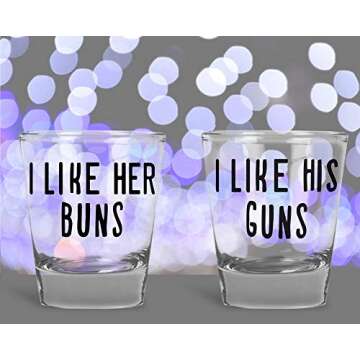 AW Fashions - I Like Her Buns, I Like His Guns - Wedding Gift For Newlyweds Couples - Funny Engageme...