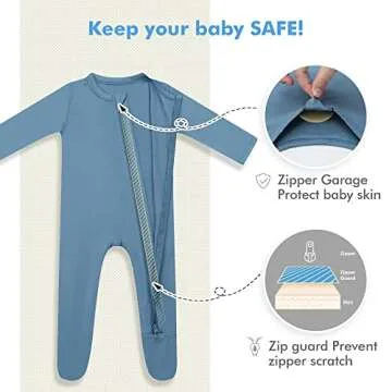 HAPIU Bamboo Baby Footed Pajamas, 2-Pack (0-24 Months)