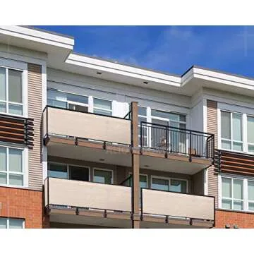 Alion Home© Elegant Privacy Screen for Backyard Deck, Patio, Balcony, Fence, Pool, Porch, Railing. Banha Beige (3' x 24')