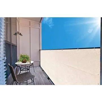 Alion Home© Elegant Privacy Screen for Backyard Deck, Patio, Balcony, Fence, Pool, Porch, Railing. Banha Beige (3' x 24')