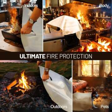 Hoapavi 2-Pack Emergency Fire Blanket for Home & Kitchen, 40” x 40" Flame-Resistant Blankets Suitable for Camping, Barbecue, Picnic, Car, Fireplace & Warehouse Emergency Survival Safety Blankets.