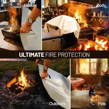 Hoapavi 2-Pack Emergency Fire Blanket for Home & Kitchen, 40” x 40" Flame-Resistant Blankets Suitable for Camping, Barbecue, Picnic, Car, Fireplace & Warehouse Emergency Survival Safety Blankets.