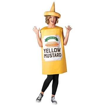 Seasons Mustard Costume Ketchup Cosplay Halloween Costume for Adult One Size (Yellow Mustard)