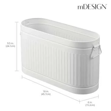 mDesign Large Steel Free Standing Toilet Paper Organizer, 6-Roll Tissue Storage Holder Container Bin for Bathroom Floor, Fits Under Sink, Vanity, Shelf, In Cabinet, or Corner, Oscar Collection - White