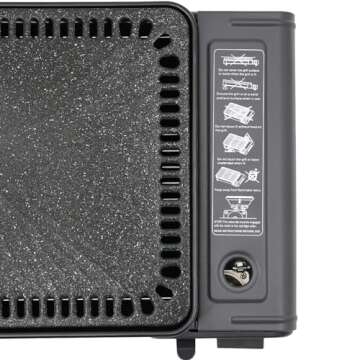 Portable Gas Grill Butane Stove, Portable Camping Grill Gas Stove Portable Tabletop bbq Grill Free Standing BBQ Grill with Grilling Net Carry Case for Camping Traveling Outdoor Cooking