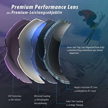 ZABERT Womens Ski Snow Snowboard Goggles for Women Youth, Over Glasses OTG Anti-fog for Skiing Snowboarding Snowmobile,Pink Rose Red