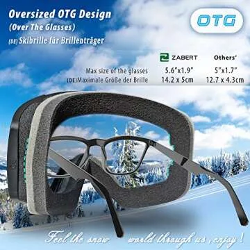 ZABERT Womens Ski Snow Snowboard Goggles for Women Youth, Over Glasses OTG Anti-fog for Skiing Snowboarding Snowmobile,Pink Rose Red