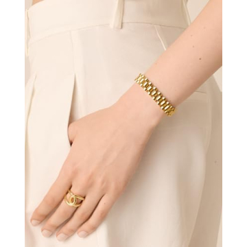 PAVOI Gold Plated Chunky Bracelet for Women | 14K Waterproof Design