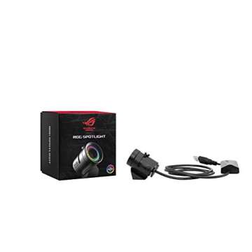 ASUS ROG Spotlight Logo Projector - 360-degree Rotatable Lens | Aura Sync RGB Lighting | Magnetic Base for Versatile Placement Options | USB Connection | Portable, Black