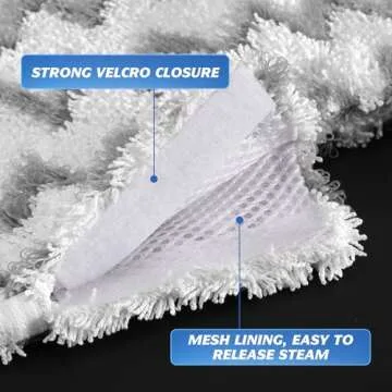 Tidy Monster Steam Mop Pads with Scrub Strips - Microfiber Refills (3pcs)