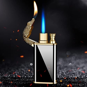 Laicengo Jet Torch Lighter, Cool Crocodile Lighter, Soft/Jet Flame Switchable Lighter, Metal Pípe L...