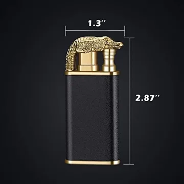 Laicengo Jet Torch Lighter, Cool Crocodile Lighter, Soft/Jet Flame Switchable Lighter, Metal Pípe Lighter with Adjustable Flame Dial, Butane Refillable for Men/Husband (Fuel not Included)