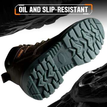 Durable NINGO Steel Toe Work Boots for Men - Waterproof & Comfortable