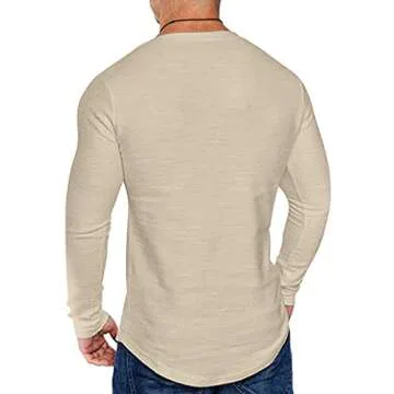 COOFANDY Men Muscle Athletic T Shirt Hipster Bodybuilding Longline Classic Tee Black/Khaki