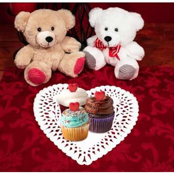 Gift Boutique 120 Count Heart Doilies 8" Red Pink and White Paper Lace Doilies Crafts