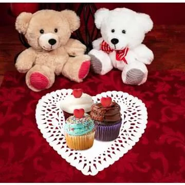 Gift Boutique 120 Count Heart Doilies 8" Red Pink and White Paper Lace Doilies Crafts