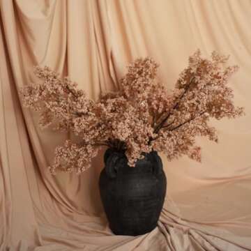 Chagoart Handmade Black Ceramic Vase for Home Decor