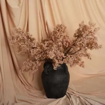 Chagoart Handmade Black Ceramic Vase for Home Decor