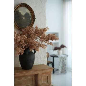 Chagoart Handmade Black Ceramic Vase for Home Decor