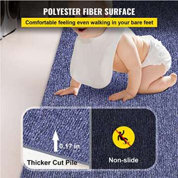 Happybuy Deep Blue Marine Carpet 6 ft x 23 ft Marine Carpeting Marine Grade Carpet for Boats with Waterproof Back Outdoor Rug for Patio Porch Deck Garage Outdoor Area Rug Runner Non-Slide Porch Rug