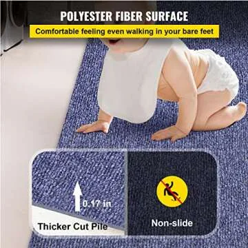 Happybuy Deep Blue Marine Carpet 6 ft x 23 ft Marine Carpeting Marine Grade Carpet for Boats with Waterproof Back Outdoor Rug for Patio Porch Deck Garage Outdoor Area Rug Runner Non-Slide Porch Rug