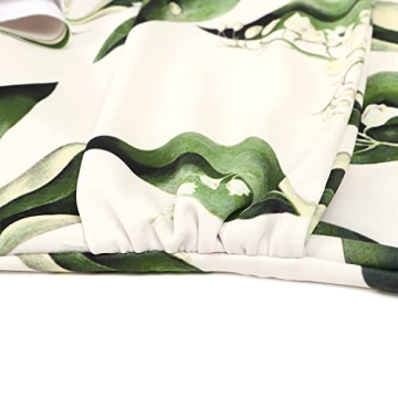 MOSHENGQI Women Ruffle One Piece Swimsuit V Neck Tummy Control Bathing Suit Wrap Monokini Swimwear（L,60-Ruffle White Leaves