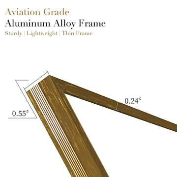 Beauty4U 50" X 14" Over The Door Mirror Full Length, Hanging Mirror for Door, Over Door Full Body Mirror with Hooks, Door Mirror for Bedroom, Living Room, Closet, Bathroom, Gold