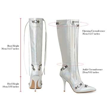 Lyrisiphy Women's Knee High Boots - Pointed Toe Style