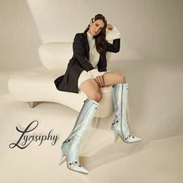 Lyrisiphy Women's Knee High Boots - Pointed Toe Style