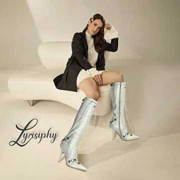 Lyrisiphy Women's Knee High Boots - Pointed Toe Style